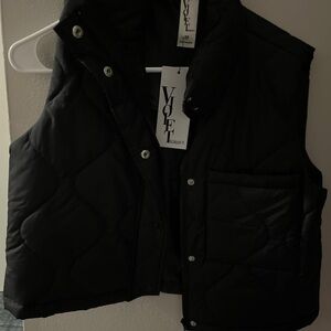 VIOLET Quilted Black Vest
